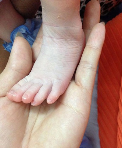 Con trai trung úy Nguyễn Văn Hưng chào đời trong niềm hạnh phúc của cả gia đình.