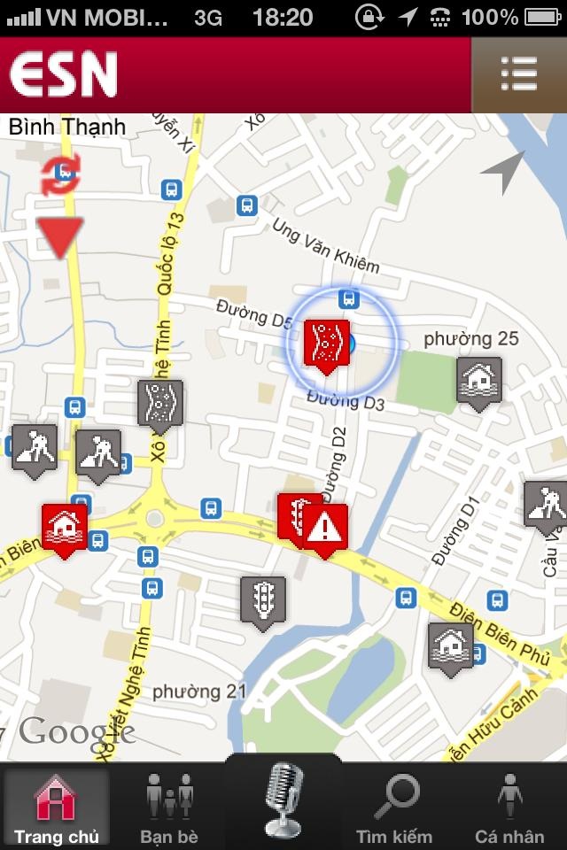 Giao diện ứng dụng trên nền iOS.