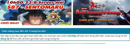 “Ngập lụt” trong cơn “đại hồng thủy” game lậu - 1 Game được cho là không có giấy phép được quảng bá trên truongton.net.