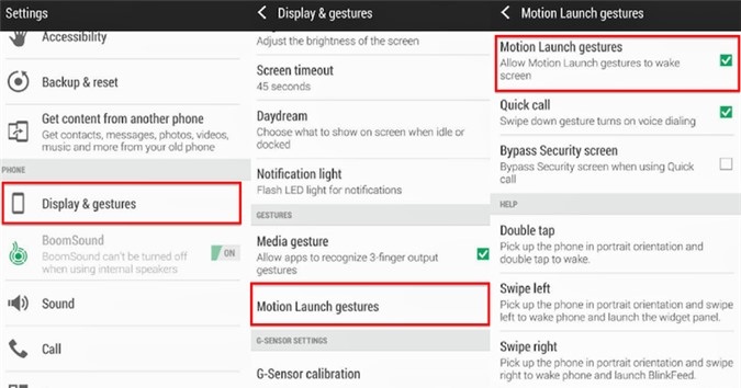 Tìm hiểu tính năng Motion Launch trên HTC One M8 - 3 Khi mới ra mắt,