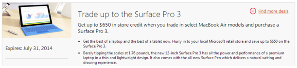 Thông báo chính thức về chương trình đổi MacBook Air lấy Surface Pro trên