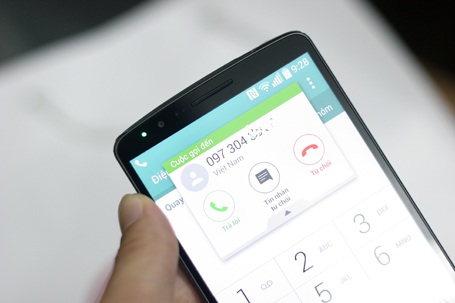 Đánh giá chi tiết smartphone LG G3 tại Việt Nam - 2 Giao diện màn hình gọi đến