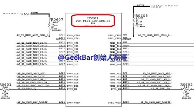 Apple iPhone 6 vẫn chỉ dùng RAM 1GB? - 1 Hình ảnh sơ đồ được đăng tải trên Weibo