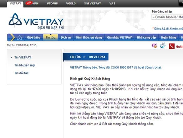Vietpay mất tích, tài khoản khách hàng bốc hơi