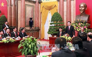 Chủ tịch nước tiếp các đại biểu doanh nhân trẻ - 1 Chủ tịch nước tiếp các đại biểu doanh nhân trẻ - 1