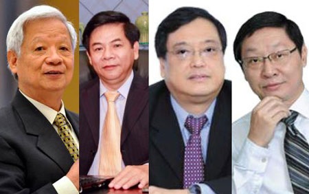 Khởi tố ông Trần Xuân Giá và 3 nguyên lãnh đạo ACB - 1 Các ông Trần Xuân Giá, Phạm Trung Cang, Lê Vũ Kỳ và Trịnh Kim Quang