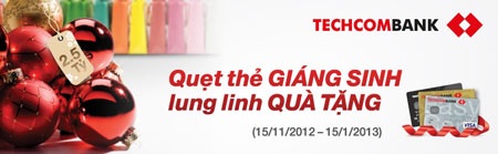 Cùng thẻ Techcombank Visa “Quẹt thẻ Giáng sinh, lung linh quà tặng” - 1 Cùng thẻ Techcombank Visa “Quẹ thẻ Giáng sinh, lung linh quà tặng”