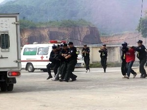 Diễn tập phòng chống bạo loạn tại Sóc Trăng - 1 Ảnh minh họa. (Nguồn: TTXVN)