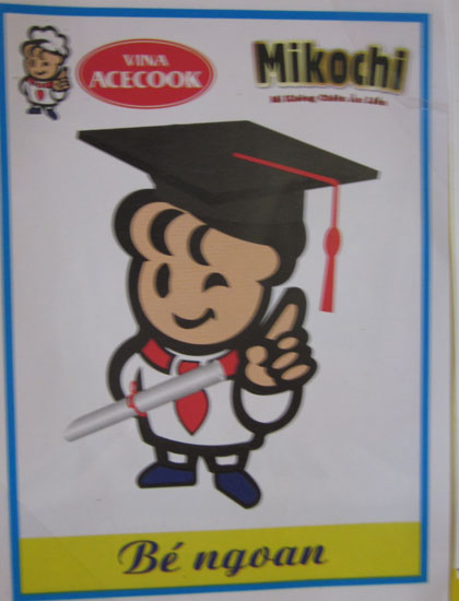 Quảng mỳ Mikochi trên phiếu bé ngoan