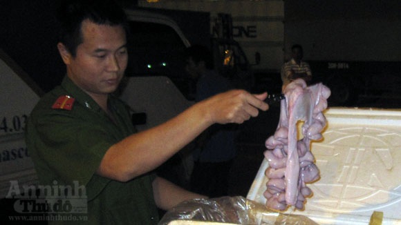 Theo cơ quan chức năng, đây đều là tràng lợn từ bên kia biên giới nhập chui vào Việt Nam