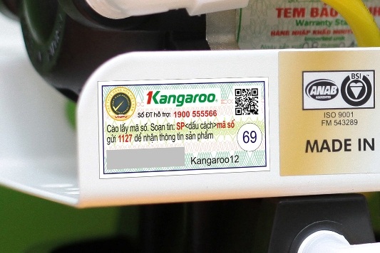 Máy lọc nước RO Kangaroo ra đời như thế nào? - 2 Tem SMS xác thực hàng chính hãng do Ban cơ yếu chính phủ ban hành
