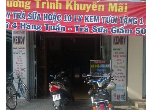 Tiệm kem Kendy nơi xảy ra vụ cướp laptop