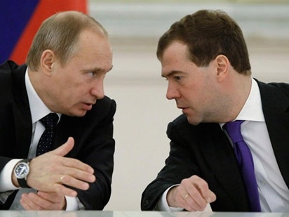 Tổng thống Putin và thủ tướng Medvedev.