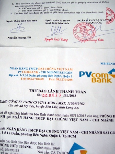 Lừa đảo hàng trăm triệu đồng bằng chứng thư ngân hàng giả mạo - 1 Thư bảo lãnh của PVcomBank bị Nguyễn Hoàng Hải làm giả để lừa đảo chiếm đoạt tài sản