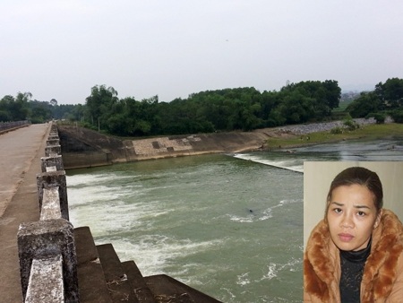 Khúc sông nơi phát hiện ra thi thể nạn nhân Đăng và hung thủ vụ án - Trương Thị Thưa (ảnh nhỏ).