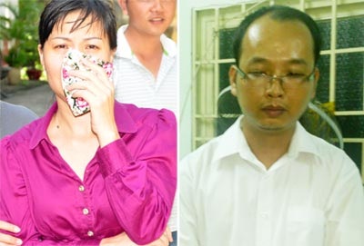 Hai bị can Hương và Nhàn lúc mới bị bắt