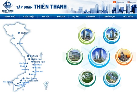 “Điểm danh” những dự án nổi bật của Tập đoàn Thiên Thanh - 1 Thông tin trên website thể hiện sự có mặt của Thiên Thanh ở nhiều nơi và nhiều ngành nghề