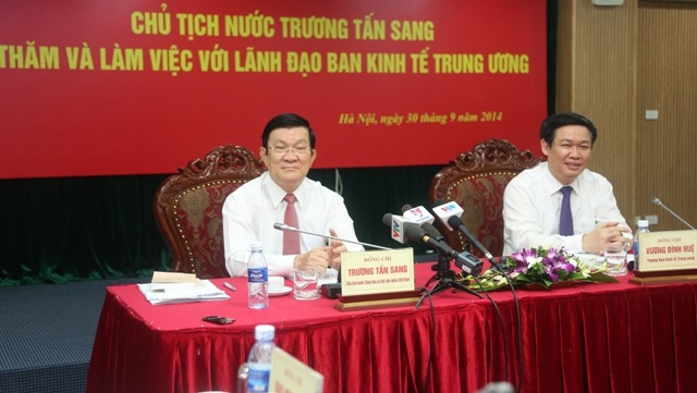 Chủ tịch nước Trương Tấn Sang thăm và làm việc với Ban Kinh tế Trung ương cuối tháng 9 vừa qua