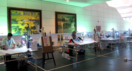 Khu vực thi môn Thiết kế thời trang khá yên tĩnh