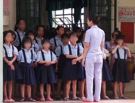 Một nhóm trẻ lớn tại Trung tâm Nuôi dưỡng bảo trợ trẻ em Linh Xuân