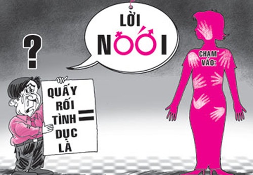 Quấy rối tình dục bằng lời nói (Tranh minh họa).