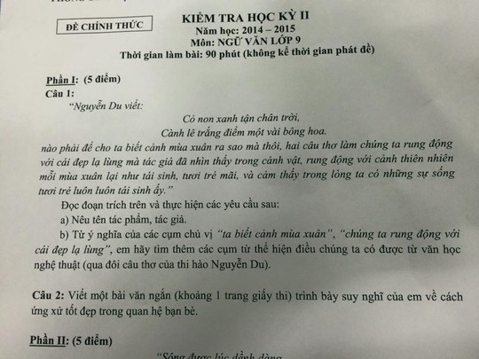Xem xét đề thi được cho là “gài bẫy” học trò - 1 Đề thi được một số ý kiến cho là gài bẫy học sinh