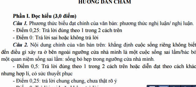 Đáp án môn Ngữ Văn kỳ thi thử THPT ở TPHCM - 3 Đáp án môn Ngữ Văn kỳ thi thử THPT ở TPHCM