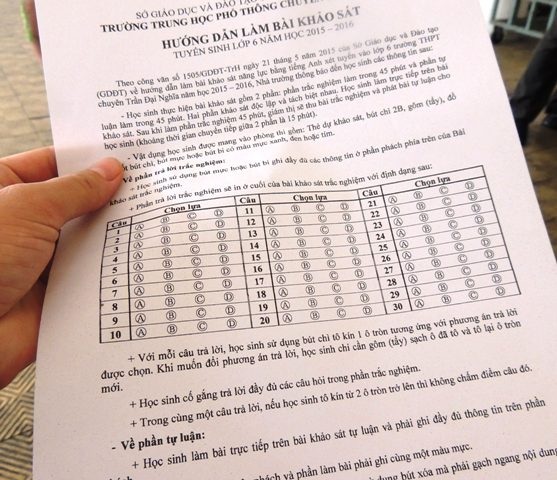 Không đạt yêu cầu ngoại ngữ, học sinh phải chuyển trường - 3 Nội dung hướng dẫn làm bài khảo sát