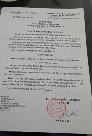 Cán bộ "phình to" do... cơ chế! - 2 Quyết định bất thành đổi tên nhưng không chia tách của Q. Kiến An để tránh phình to bộ máy cán bộ