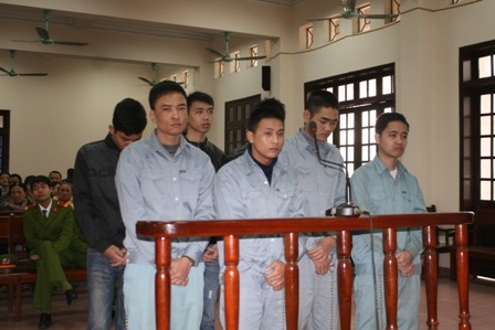 Các bị can tại phiên tòa sơ thẩm