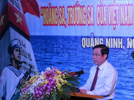 Hơn 1.000 lượt người dự triển lãm tư liệu Trường Sa và Hoàng Sa - 1 Ông Nguyễn Bắc Son, Bộ trưởng Bộ Thông tin và Truyền thông phát biểu tại lễ khai mạc