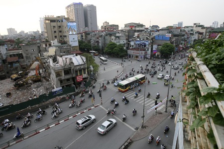 Góc nhìn bao quát nút giao thông Ô Chợ Dừa.