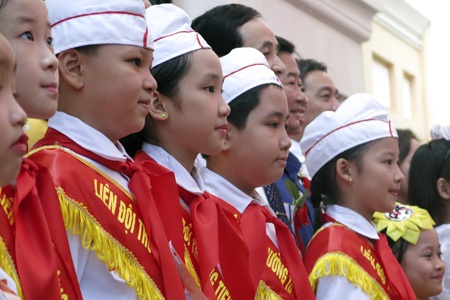 Phòng học cuả các học sinh lớp 1 được trang trí khá vui mắt.