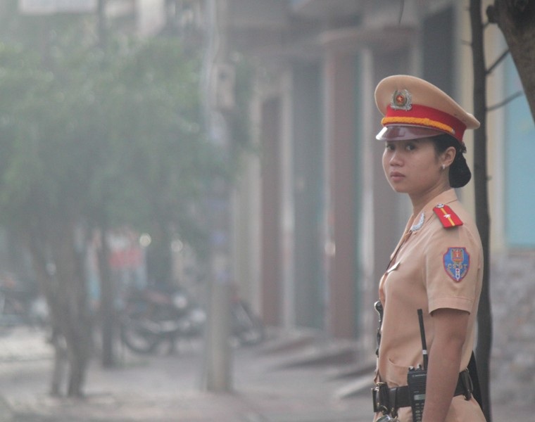 Hình ảnh đẹp của nữ CSGT tỉnh Bình Định