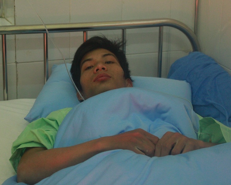 Nạn nhân Nguyễn Tuấn Anh đang hồi phục sức khỏe tốt (Doãn Công)