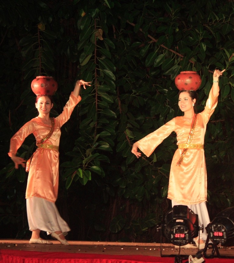 Những tiết mục văn nghệ trong đêm hội tháp Đôi đem đến cho khán giả nhiều cung bậc của mùa xuân