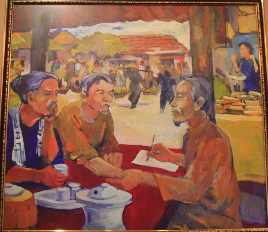 Cụ Nguyễn Sinh Sắc khám bốc thuốc cho người bệnh