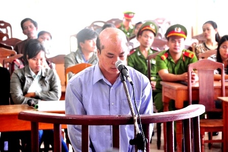 Bị cáo Vĩnh tại phiên tòa xét xử