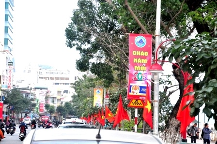 Cờ Tổ quốc đỏ rực đường phố chào năm mới - 1 Cờ Tổ quốc đỏ rực đường phố chào năm mới