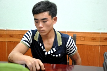 Đối tượng Đặng Văn Quyến tại cơ quan công an