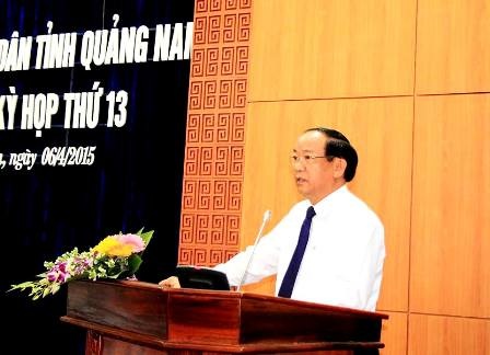 Quảng Nam bầu Chủ tịch tỉnh mới - 1 Ông Đinh Văn Thu phát biểu tại lễ nhậm chức Chủ tịch Quảng Nam sáng 6/4