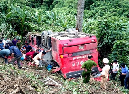 Hiện trường vụ tai nạn. Ảnh: Nguyễn Trọng