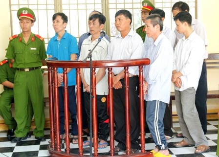 Các bị cáo tại phiên tòa