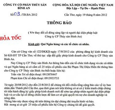 Bianfishco đi tìm chủ nhân đang nắm giữ 25 triệu cổ phần - 1 Bianfishco đi tìm chủ nhân đang nắm giữ 25 triệu cổ phần