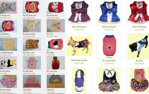 Những mẫu quần áo chó mèo được giới thiệu trên mạng