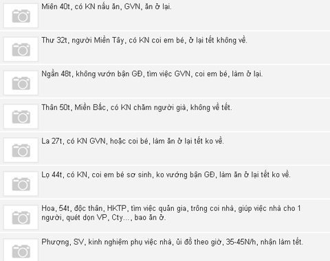 Lao động Tết, kiếm 1 triệu/ngày - 2 Nhiều người lao động tự quảng cáo tìm việc làm