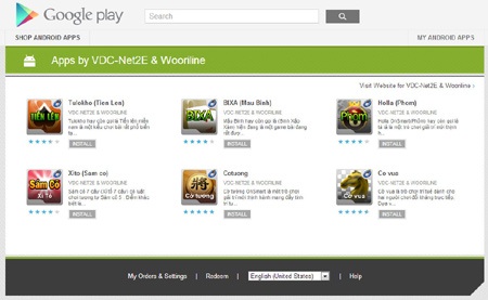 Giao diện Googplay và Appstore của SmartGame