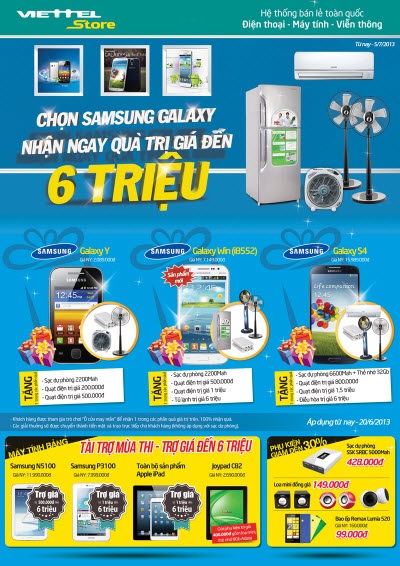 Mua Samsung Galaxy tại Viettelstore nhận ngay quà trị giá đến 6 triệu đồng - 1 Mua Samsung Galaxy tại Viettelstore nhận ngay quà trị giá đến 6 triệu đồng
