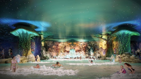 Có thể kể đến Công viên nước trong nhà -