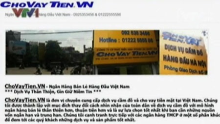 Tín dụng đen công khai quảng cáo